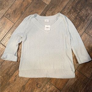 Bobbles & Lace Hadley everyday light blue sweater